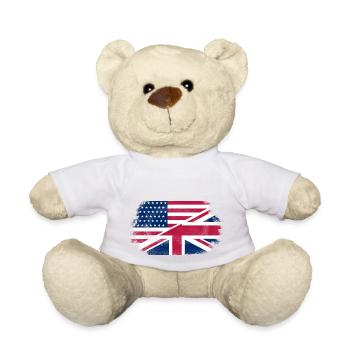 USA - Union Jack Flag - Nounours - blanc - Devant