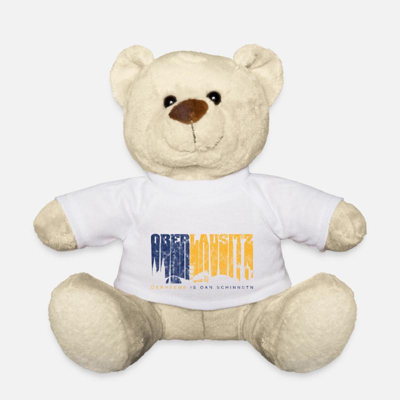 Oberlausitz Skyline - Fanartikel mit Retro Design - Teddy - Weiß