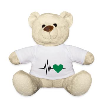 Pulse, coeur, vert, fréquence,nature, vegan, forêt - Nounours - blanc - Devant