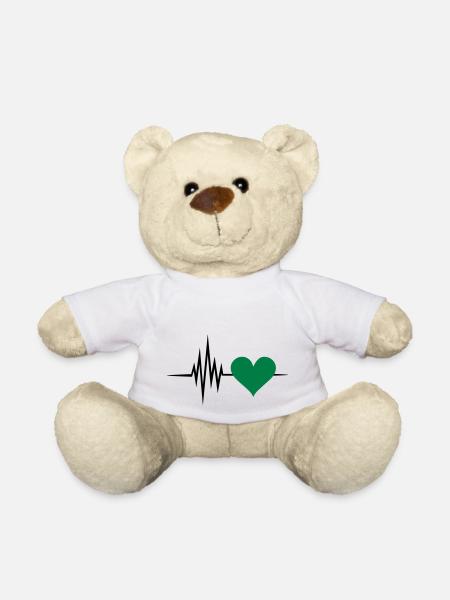 Pulse, frequency, heartbeat, vegan heart rate - Teddy Bear - white