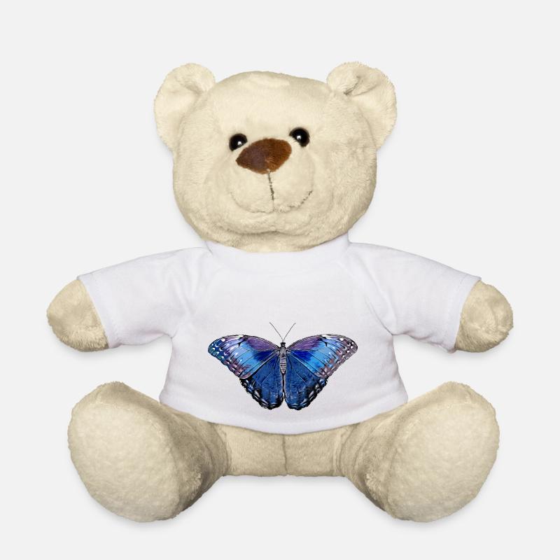 Papillon - bleu - Nounours - blanc