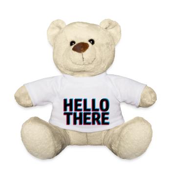 3D effect Hello - Teddy Bear - white - Front