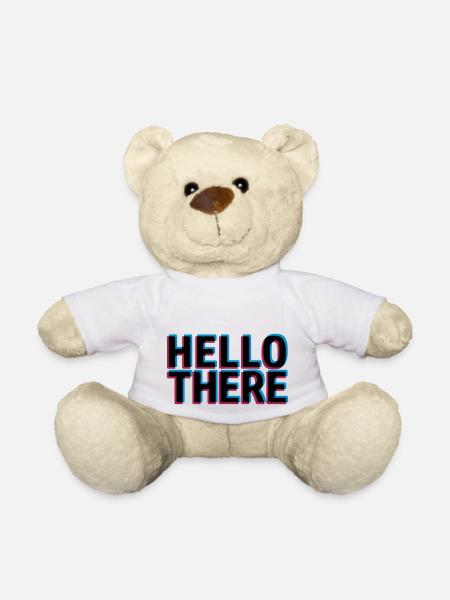 Effet 3D Bonjour - Nounours - blanc
