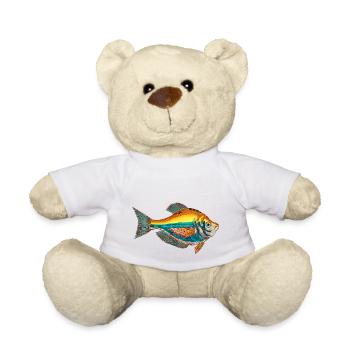 Fishing luck - Fishing luck - Colorful fish - Teddy Bear - white - Front