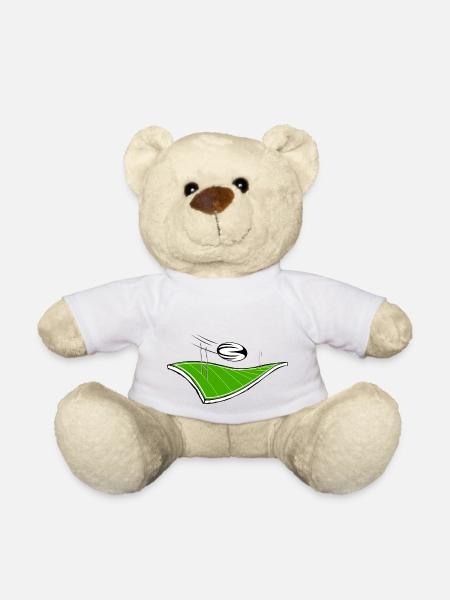 rugby field and ball - Teddy Bear - white