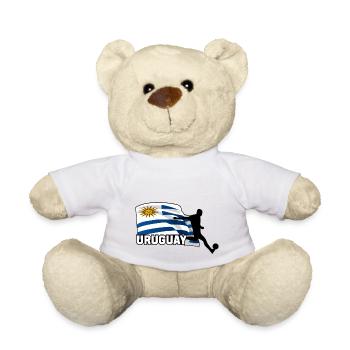 Uruguayan Flag with Football Player - Teddy Bear - white - Front