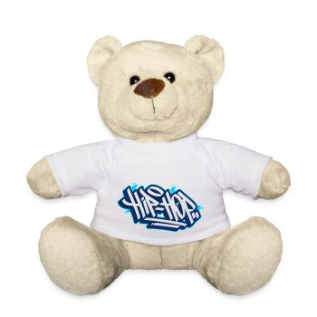 Hip Hop Shirt - Make music - Teddy - Weiß - Vorne