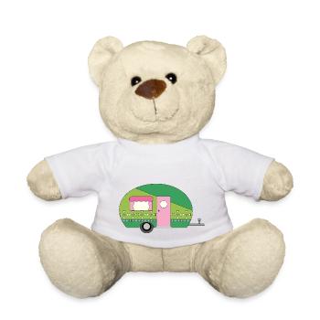 Caravan Camping Fun - Teddy Bear - white - Front