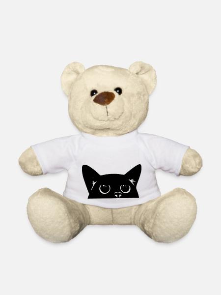 schwarze Katze, süße Katze - Teddy - Weiß