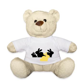 Les lapins de Pâques - Noir et Couleur - Nounours - blanc - Devant