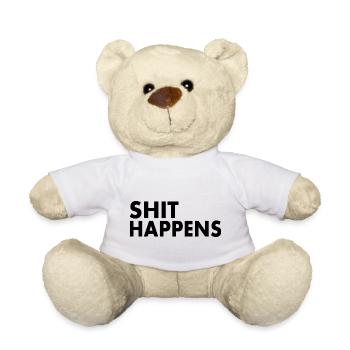 Shit happens - Teddy Bear - white - Front