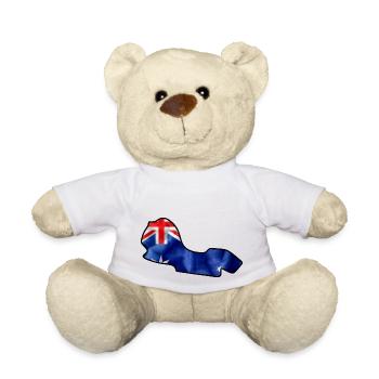 Australia Race Track with Flag - Teddy Bear - white - Front