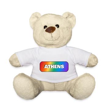 GAY PRIDE ARC-EN-CIEL D’ATHÈNES - Nounours - blanc - Devant