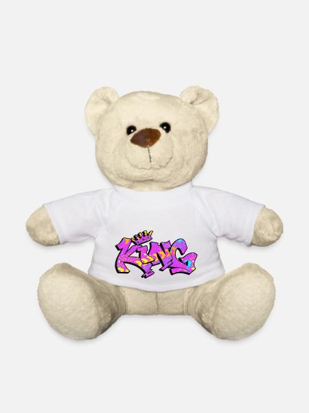 Graffiti-Stil Splash Hip Hop Farben Maler König - Teddy - Weiß