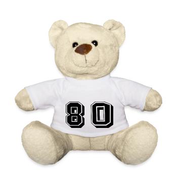 80 YEARS. 80th ANNIVERSARY. ANNIVERSARY 80 YEARS. 80 - Teddy Bear - white - Front