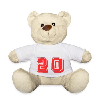 20 YEARS. 20th ANNIVERSARY. ANNIVERSARY 20 YEARS. 20 - Teddy Bear - white - Front