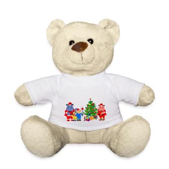Weihnachten Nilpferd Hippo Geschenkidee Weihnacht - Teddy - Weiß - Vorne
