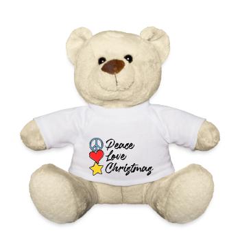 Frieden Liebe Weihnachten - Teddy - Weiß - Vorne