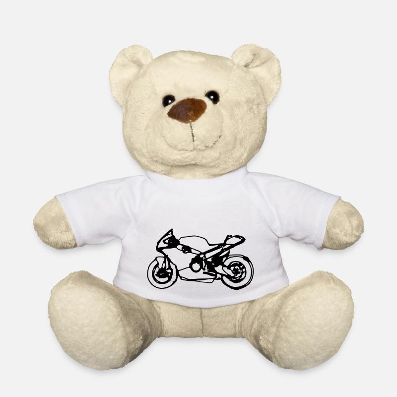 Motorradfahrer Vektor mit Motorrad Geschenkidee - Teddy - Weiß