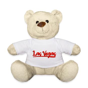Las Vegas Schriftzug Rot Cursive Design - Teddy - Weiß - Vorne