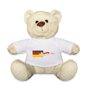 Supermen bat pavillon en Allemagne - Nounours - blanc - Devant