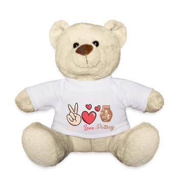Peace Love Pottery Pot Maker Ceramics Artist - Teddy - Weiß - Vorne