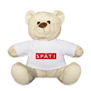 SPÄTI - Logo rot - Berliner Kultur - Nerd Humor - Teddy - Weiß - Vorne