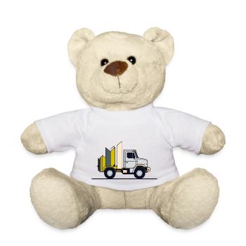 Simple Geometric Truck - Teddy Bear - white - Front