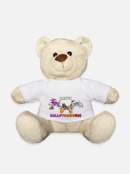 Happy Hallothankmas Game Controller - Teddy Bear - white