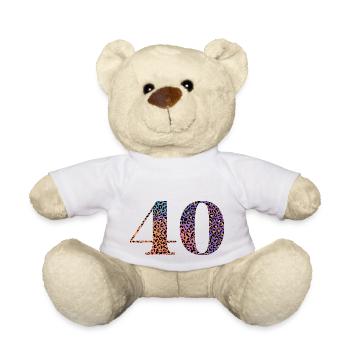 40e anniversaire léopard - Nounours - blanc - Devant