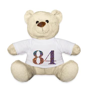 84. Geburtstag Leopard - Teddy - Weiß - Vorne