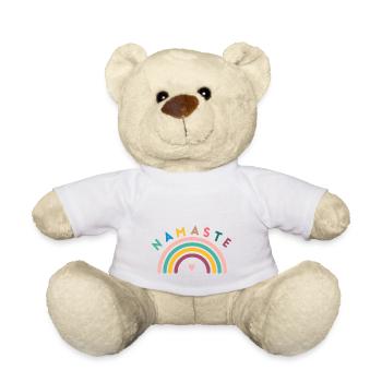 Namaste! Regenbogen, personalisierbar - Teddy - Weiß - Vorne