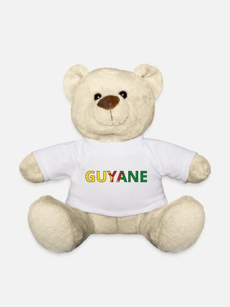 Drapeau Guyane - Nounours - blanc