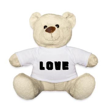 HEART. HEARTS. VALENTINE'S DAY. LOVE. LOVE. COUPLE. - Teddy Bear - white - Front
