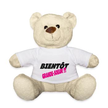 Soon to be a big sister - Teddy Bear - white - Front