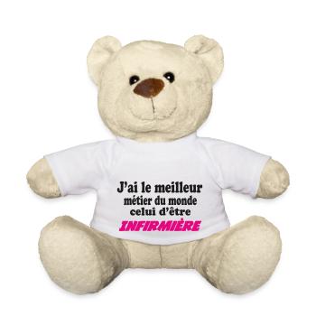 J'ai le meilleur métier du monde : Infirmière - Nounours - blanc - Devant