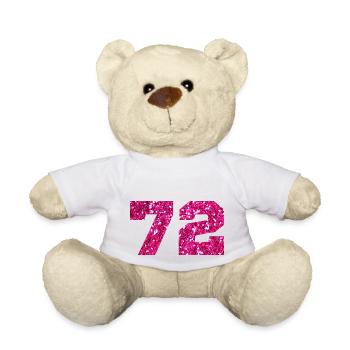 72 Pink Glitter - 72. Geburtstag - Teddy - Weiß - Vorne