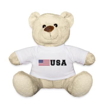 TEAM USA amerikanische Flagge Fahne vor Schrift - Teddy - Weiß - Vorne