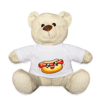 Conception de dessin animé de hot-dog - Nounours - blanc - Devant