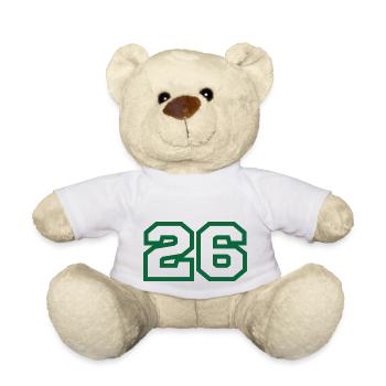 Number 26 green sport - Teddy Bear - white - Front
