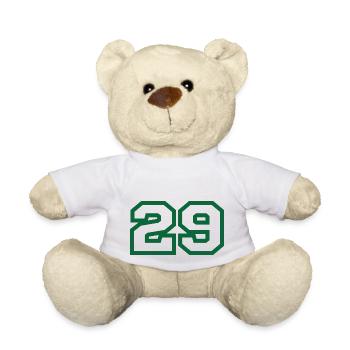 Number 29 green sport - Teddy Bear - white - Front