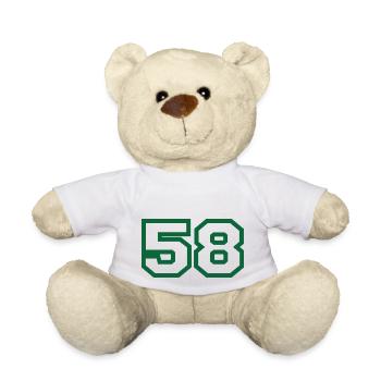 Number 58 green sport - Teddy Bear - white - Front