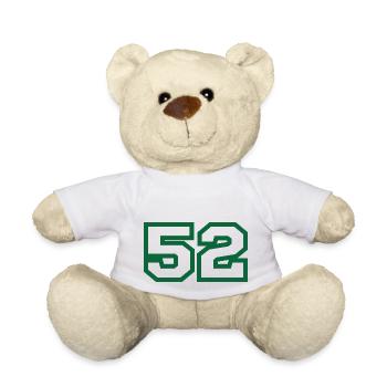 Number 52 green sport - Teddy Bear - white - Front