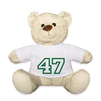 Number 47 green sport - Teddy Bear - white - Front
