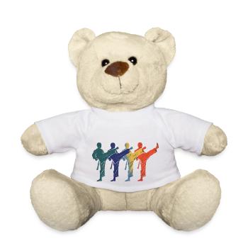 Karate - Retro Kämpfer Geschenk - Teddy - Weiß - Vorne