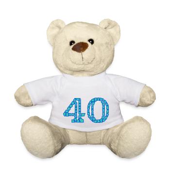 40. 40 YEARS. 40th ANNIVERSARY. 40 YEARS ANNIVERSARY. - Teddy Bear - white - Front