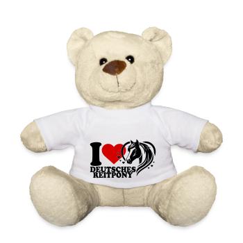 I love Horse German Riding Pony - Teddy Bear - white - Front