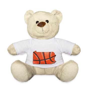 Basketball in the Pennsylvania State Map - Teddy Bear - white - Front