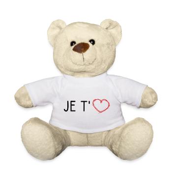 HERZ. WEIHNACHTEN. PAAR. VALENTINSTAG. GERADE VERHEIRATET. - Teddy - Weiß - Vorne