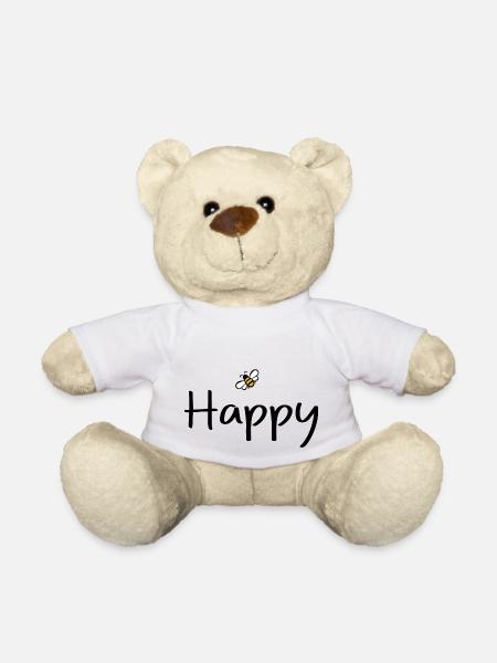 be Happy - Teddy Bear - white